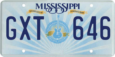 MS license plate GXT646
