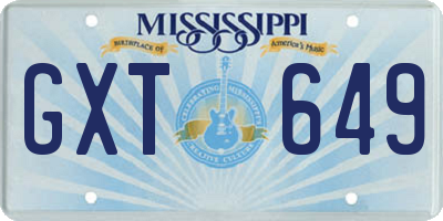 MS license plate GXT649