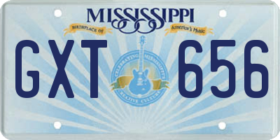 MS license plate GXT656