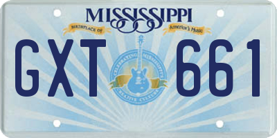 MS license plate GXT661