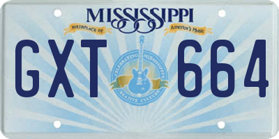MS license plate GXT664