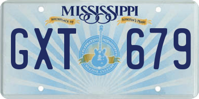 MS license plate GXT679