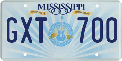 MS license plate GXT700