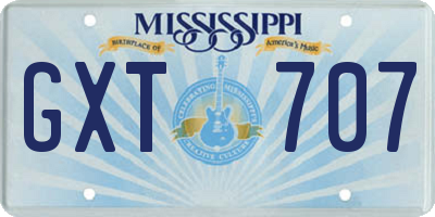 MS license plate GXT707
