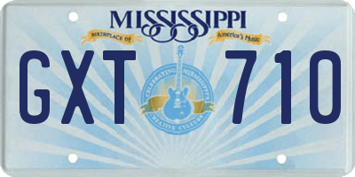 MS license plate GXT710