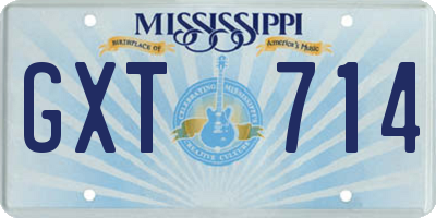 MS license plate GXT714