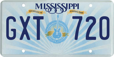 MS license plate GXT720