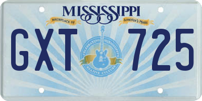 MS license plate GXT725