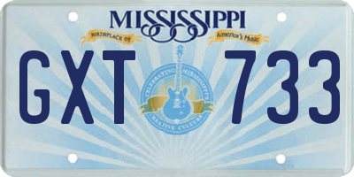 MS license plate GXT733