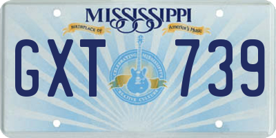 MS license plate GXT739