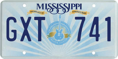 MS license plate GXT741