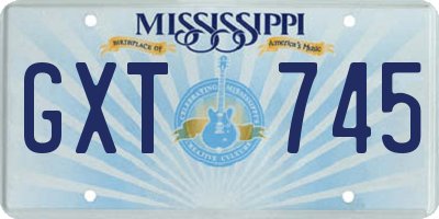 MS license plate GXT745