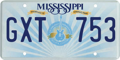 MS license plate GXT753