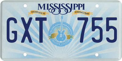 MS license plate GXT755