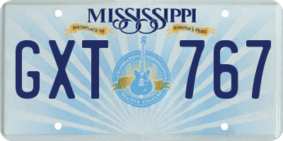 MS license plate GXT767