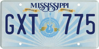 MS license plate GXT775