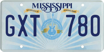 MS license plate GXT780