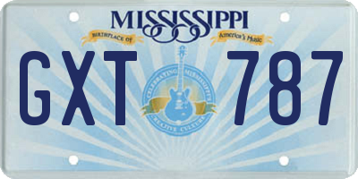 MS license plate GXT787