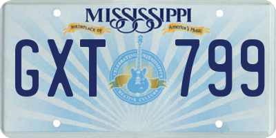 MS license plate GXT799