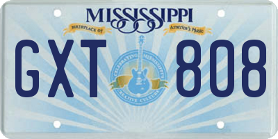 MS license plate GXT808