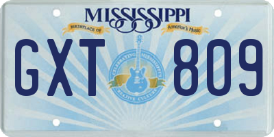 MS license plate GXT809