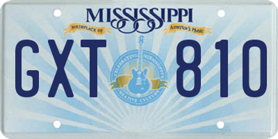 MS license plate GXT810