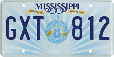 MS license plate GXT812