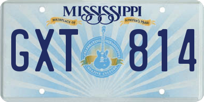 MS license plate GXT814