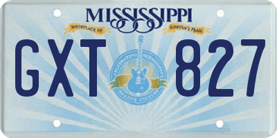 MS license plate GXT827