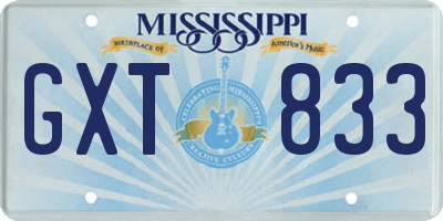 MS license plate GXT833