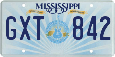 MS license plate GXT842