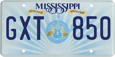 MS license plate GXT850