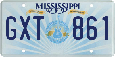 MS license plate GXT861