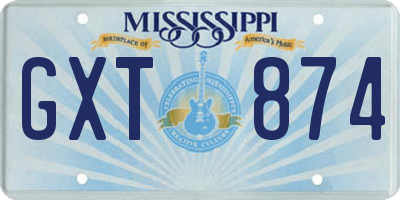 MS license plate GXT874