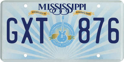 MS license plate GXT876