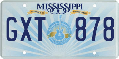 MS license plate GXT878