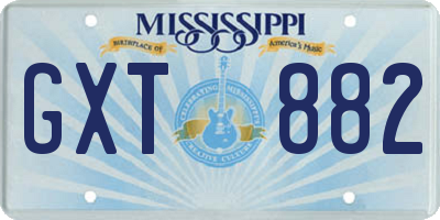 MS license plate GXT882