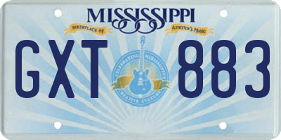 MS license plate GXT883