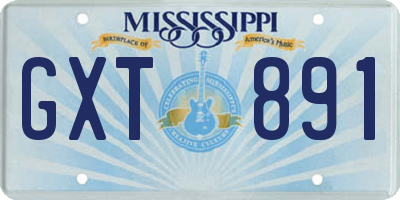 MS license plate GXT891