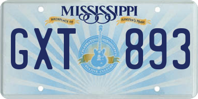MS license plate GXT893