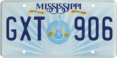 MS license plate GXT906