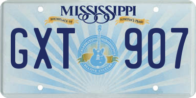 MS license plate GXT907