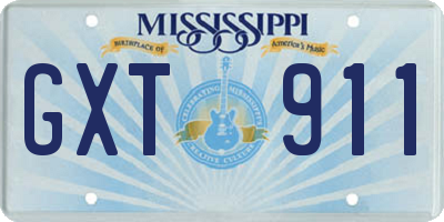 MS license plate GXT911