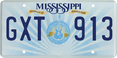 MS license plate GXT913