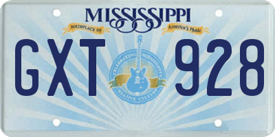 MS license plate GXT928