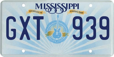 MS license plate GXT939