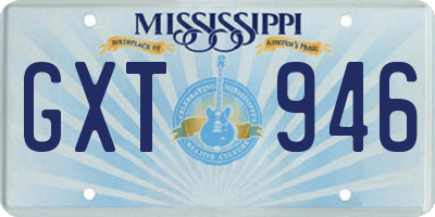 MS license plate GXT946