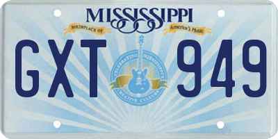 MS license plate GXT949
