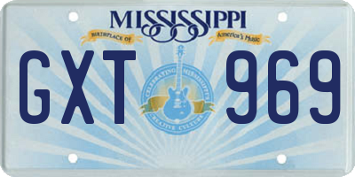 MS license plate GXT969