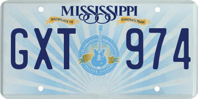 MS license plate GXT974